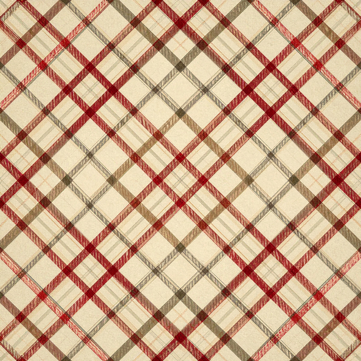Elegant Plaid Christmas Pattern 1 Quilting Cotton Fabric