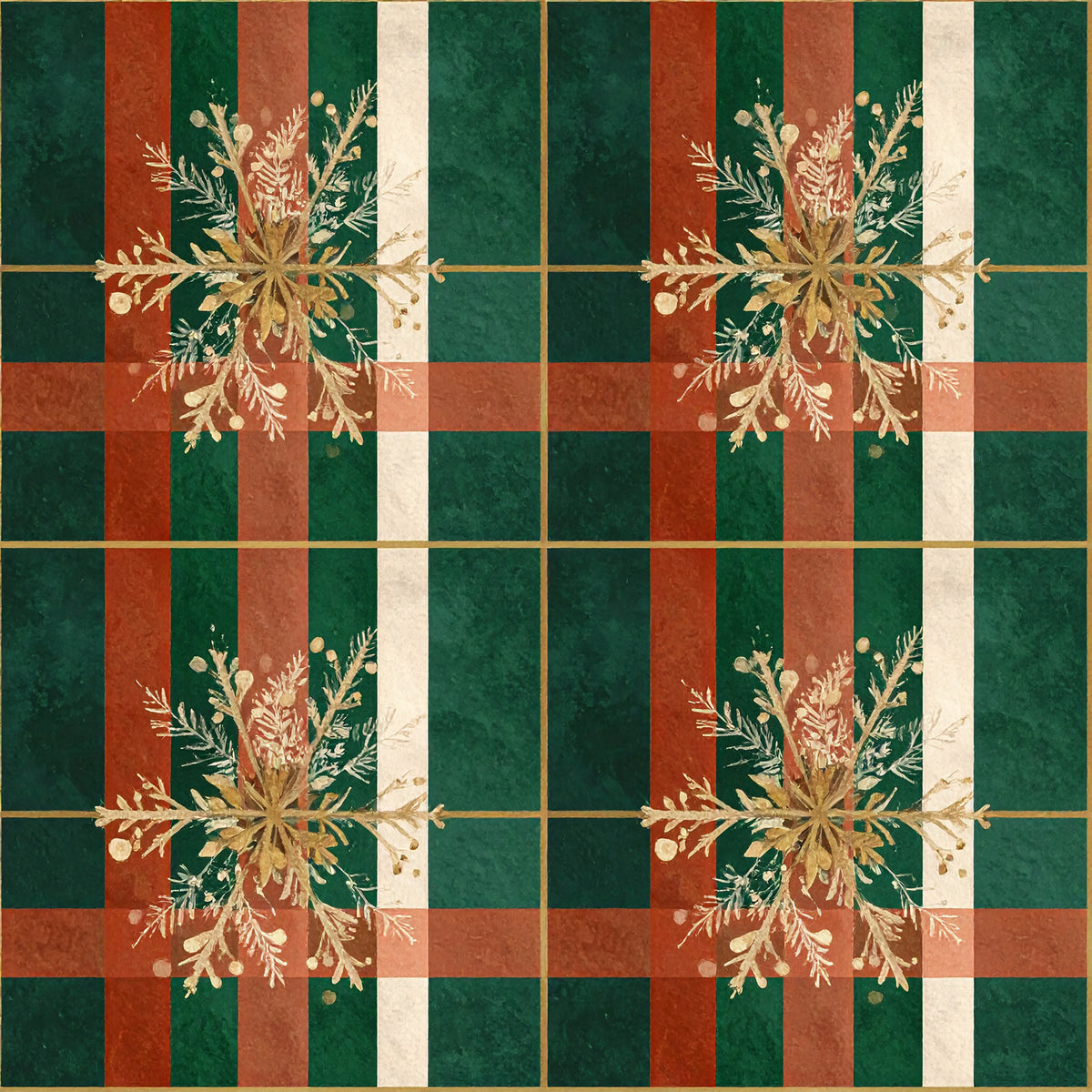 Elegant Plaid Christmas Pattern 10 Quilting Cotton Fabric
