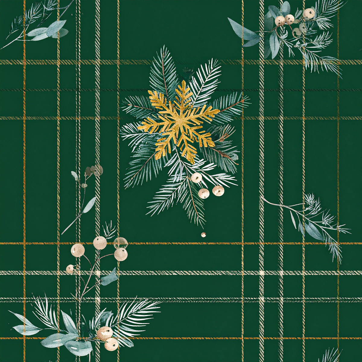 Elegant Plaid Christmas Pattern 11 Quilting Cotton Fabric