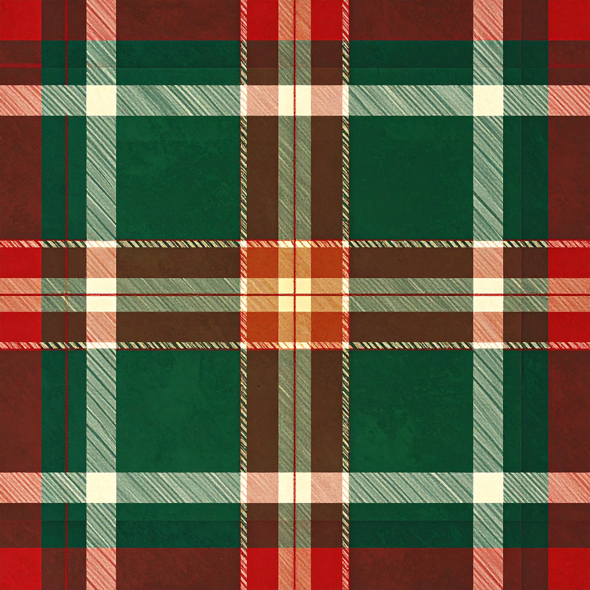 Elegant Plaid Christmas Pattern 17 Quilting Cotton Fabric