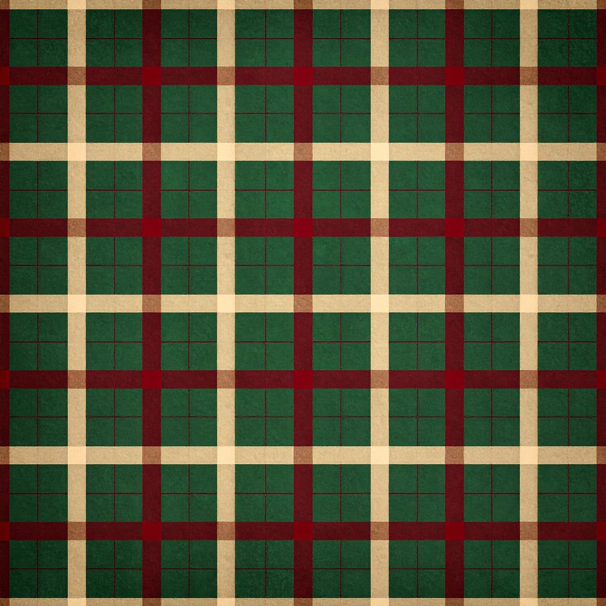 Elegant Plaid Christmas Pattern 19 Quilting Cotton Fabric