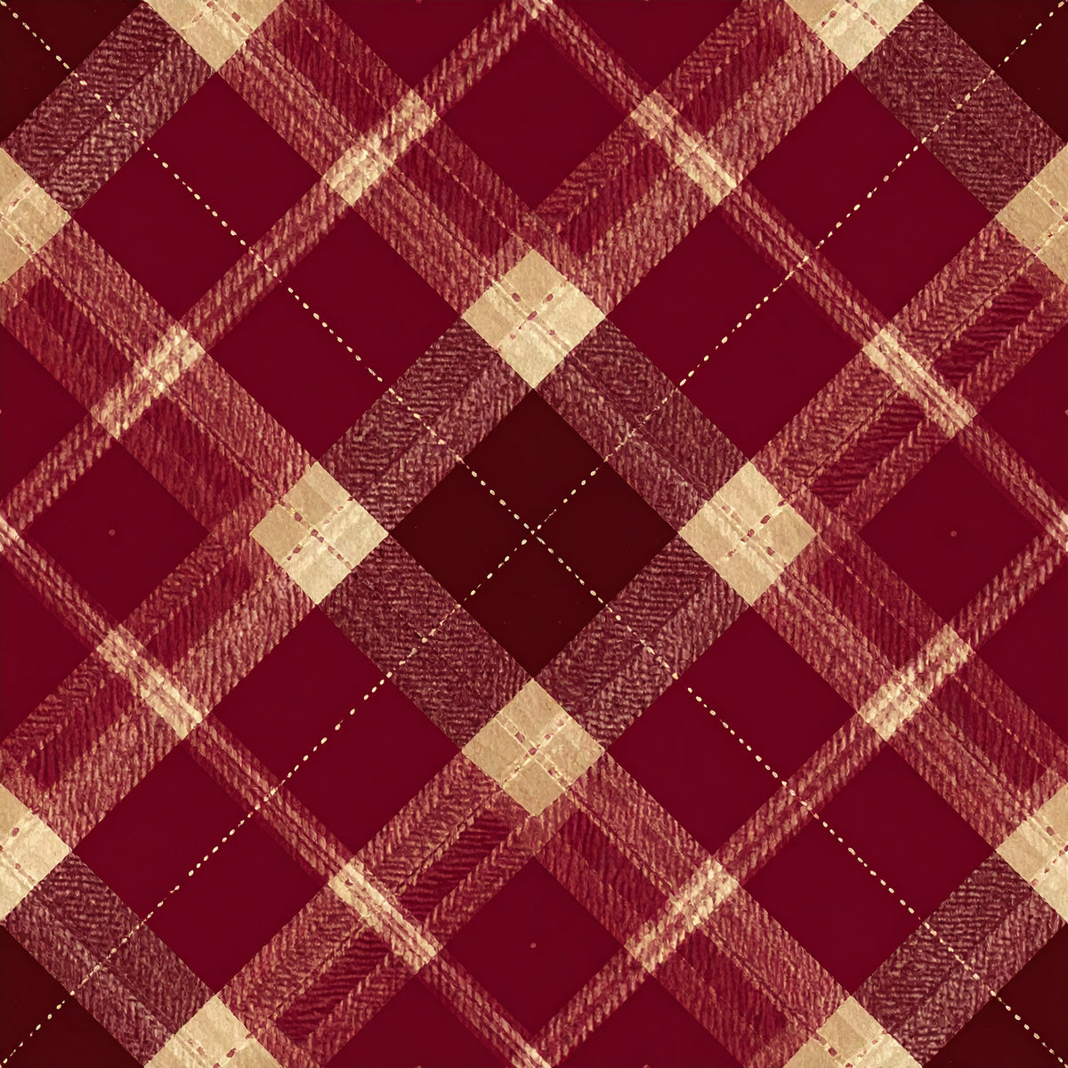 Elegant Plaid Christmas Pattern 21 Quilting Cotton Fabric
