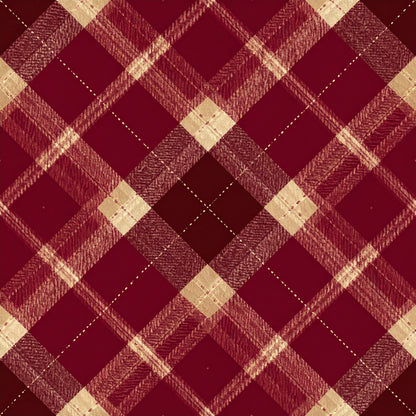 Elegant Plaid Christmas Pattern 21 Quilting Cotton Fabric