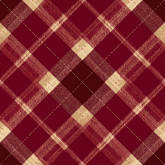 Elegant Plaid Christmas Pattern 21 Quilting Cotton Fabric