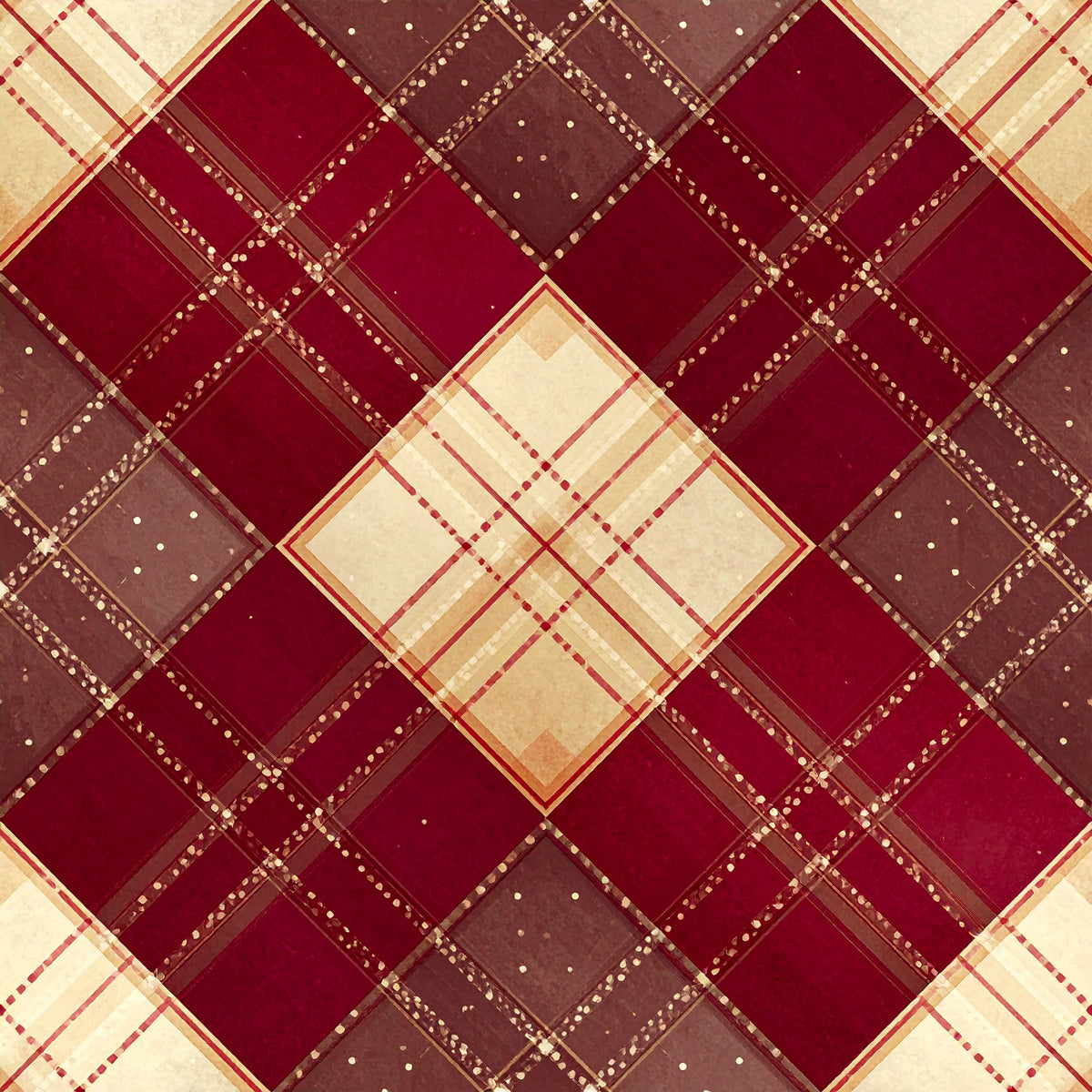 Elegant Plaid Christmas Pattern 3 Quilting Cotton Fabric