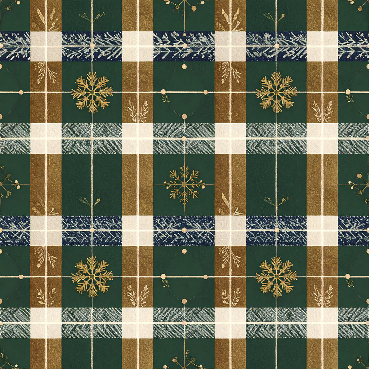 Elegant Plaid Christmas Pattern 8 Quilting Cotton Fabric