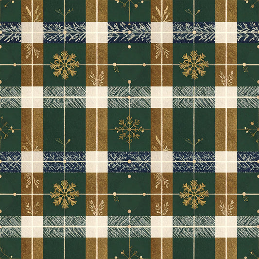 Elegant Plaid Christmas Pattern 8 Quilting Cotton Fabric