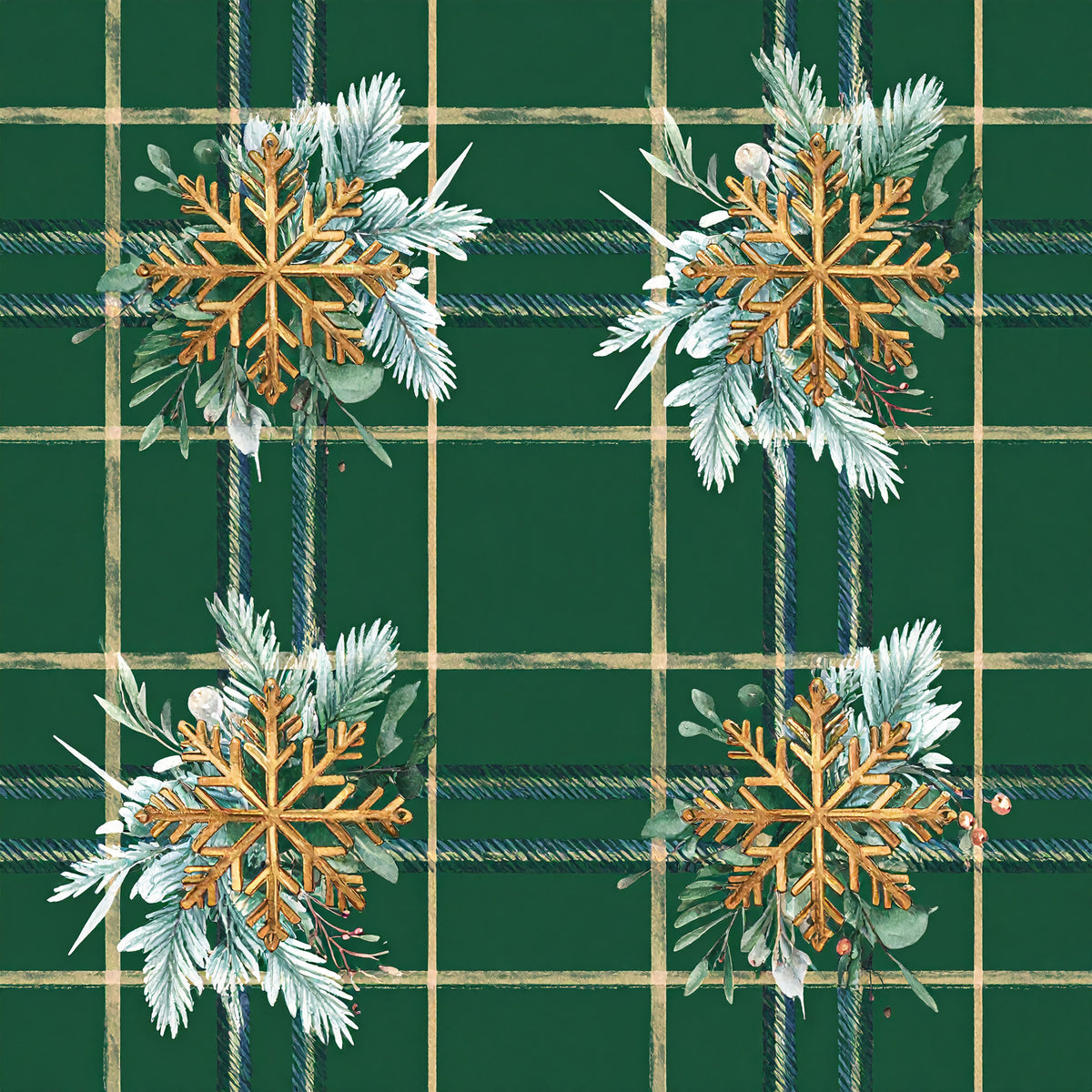 Elegant Plaid Christmas Pattern 9 Quilting Cotton Fabric