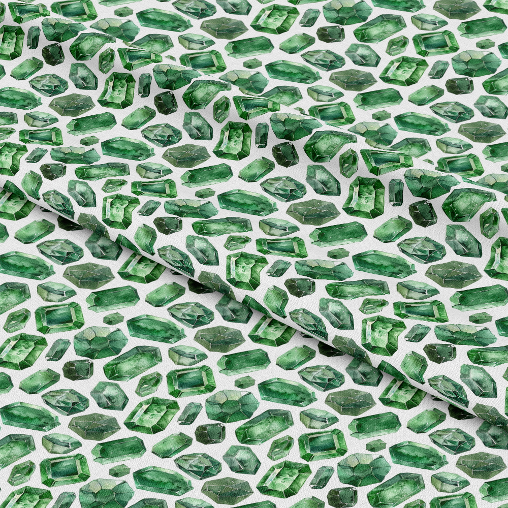 Emerald Gemstones Pattern 1 Quilting Cotton Fabric