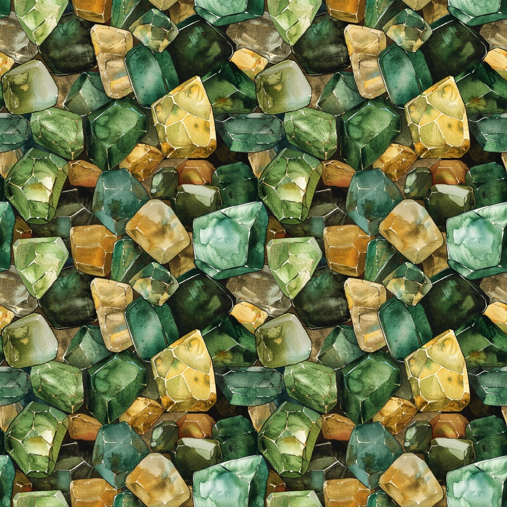 Emerald Gemstones Pattern 9 Quilting Cotton Fabric