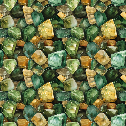 Emerald Gemstones Pattern 9 Quilting Cotton Fabric