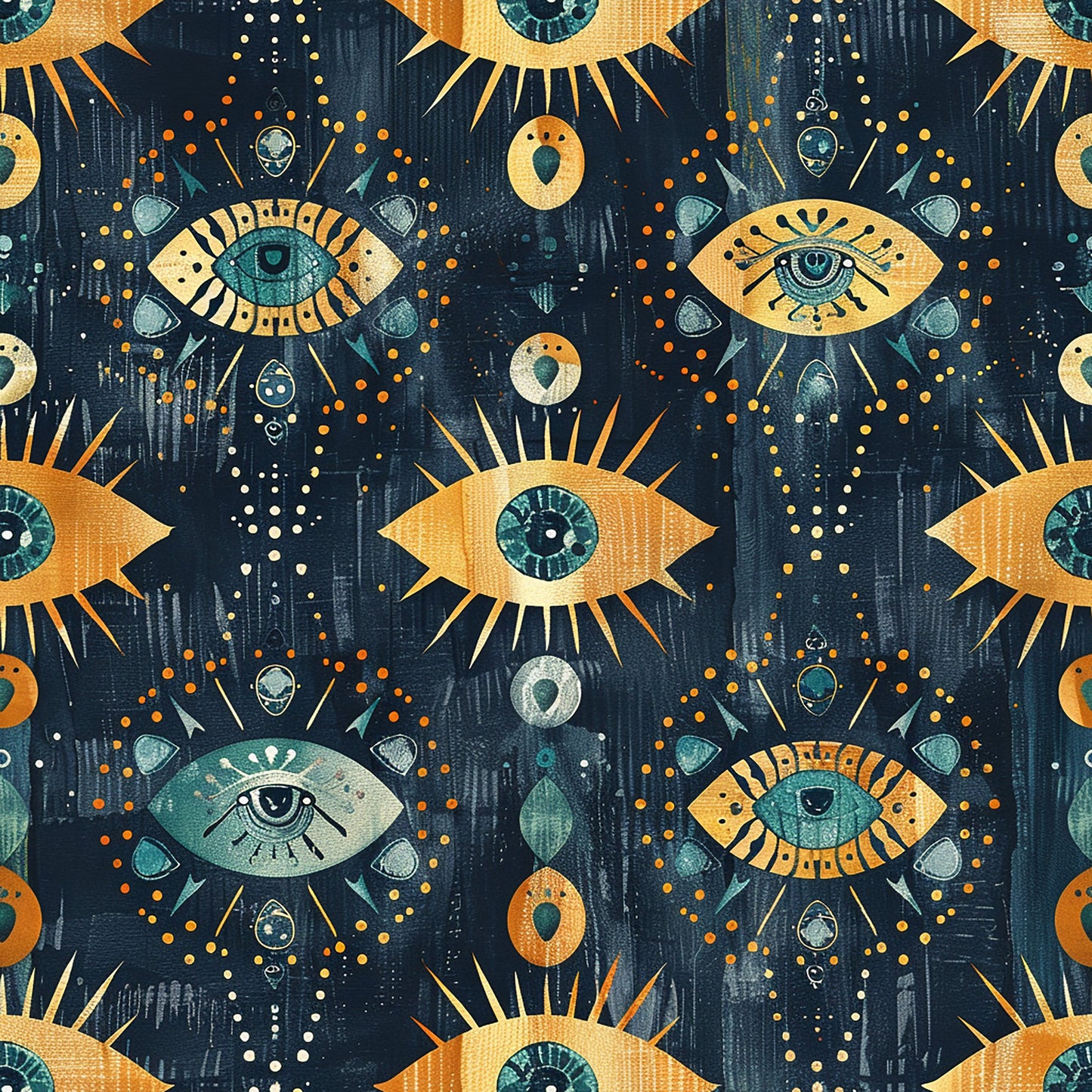 Evil Eye Pattern 1 Quilting Cotton Fabric