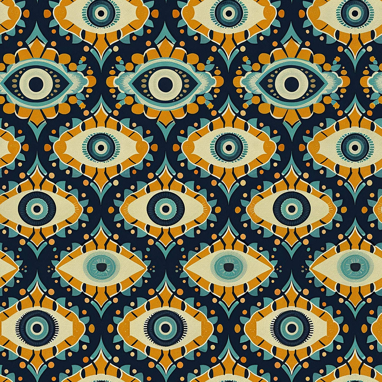 Evil Eye Pattern 10 Quilting Cotton Fabric