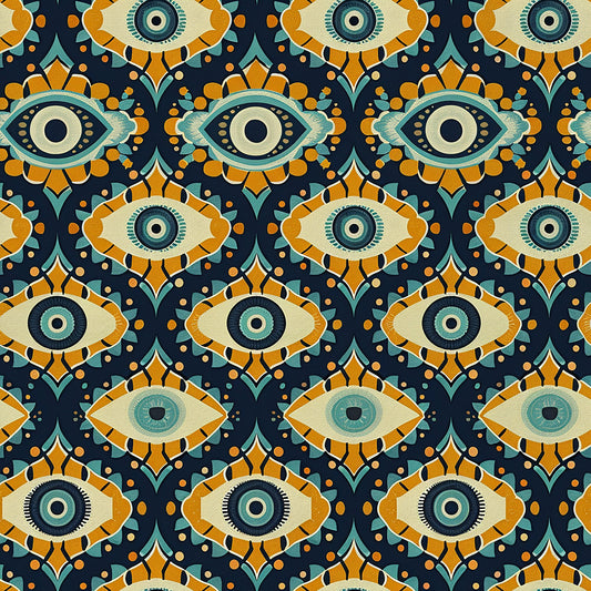 Evil Eye Pattern 10 Quilting Cotton Fabric