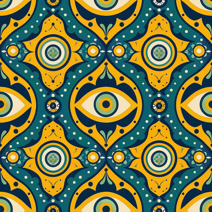 Evil Eye Pattern 2 Quilting Cotton Fabric