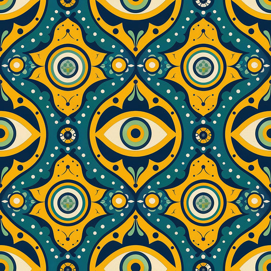 Evil Eye Pattern 2 Quilting Cotton Fabric