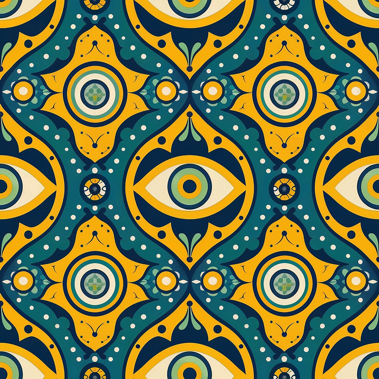 Evil Eye Pattern 2 Quilting Cotton Fabric