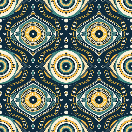 Evil Eye Pattern 3 Quilting Cotton Fabric