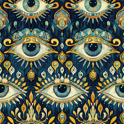 Evil Eye Pattern 6 Quilting Cotton Fabric