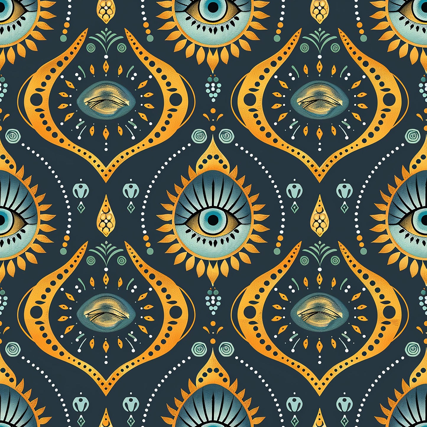Evil Eye Pattern 7 Quilting Cotton Fabric