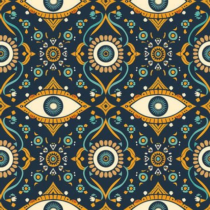 Evil Eye Pattern 8 Quilting Cotton Fabric