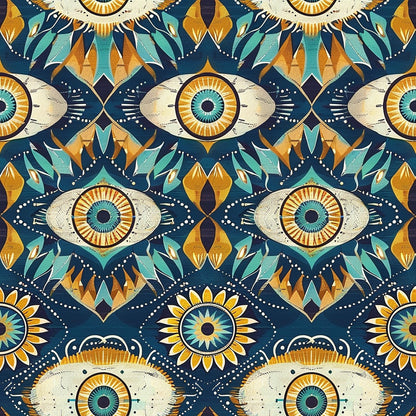 Evil Eye Pattern 9 Quilting Cotton Fabric