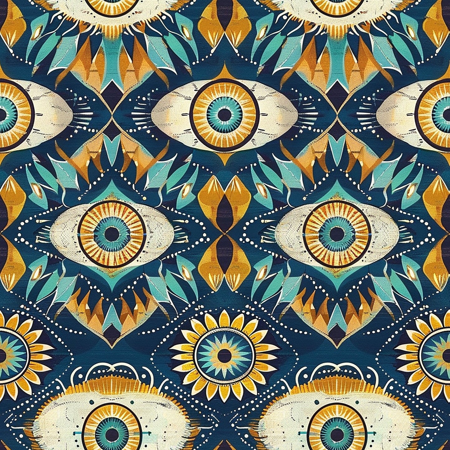 Evil Eye Pattern 9 Quilting Cotton Fabric