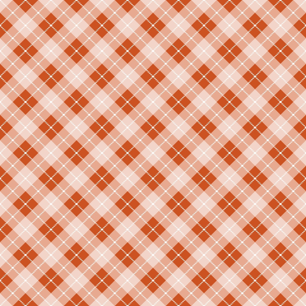 Fall Orange Plaid Pattern 5 Quilting Cotton Fabric