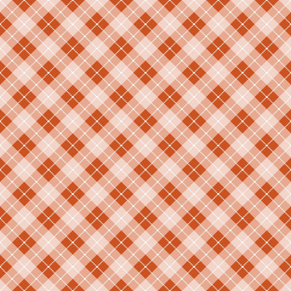 Fall Orange Plaid Pattern 5 Quilting Cotton Fabric