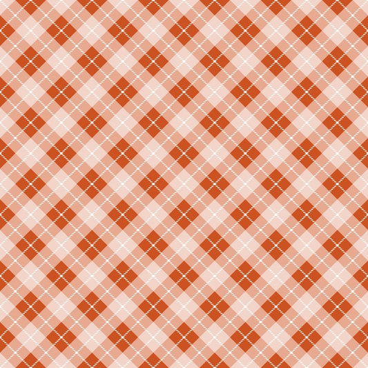 Fall Orange Plaid Pattern 5 Quilting Cotton Fabric