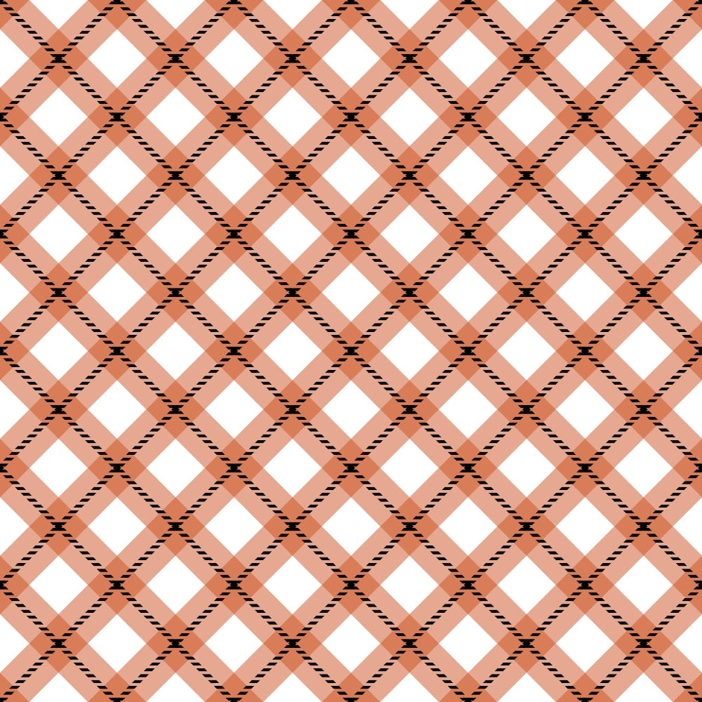 Fall Orange Plaid Pattern 1 Quilting Cotton Fabric