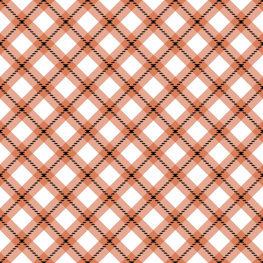 Fall Orange Plaid Pattern 1 Quilting Cotton Fabric