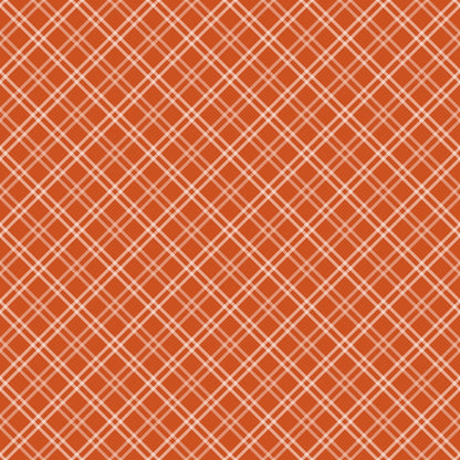 Fall Orange Plaid Pattern 11 Quilting Cotton Fabric