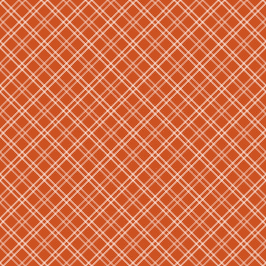 Fall Orange Plaid Pattern 11 Quilting Cotton Fabric