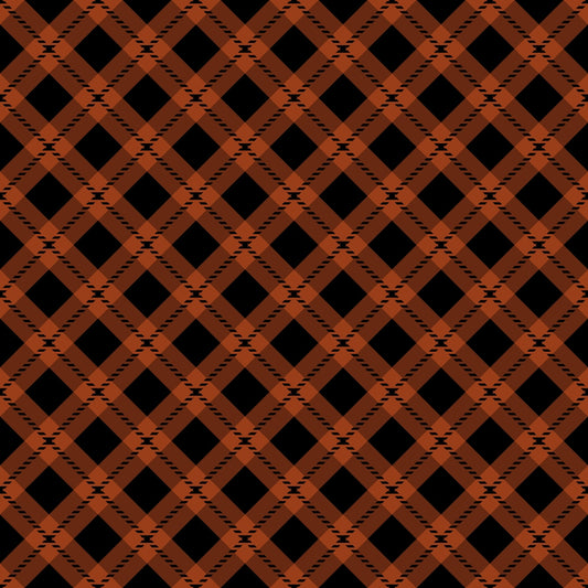 Fall Orange Plaid Pattern 16 Quilting Cotton Fabric