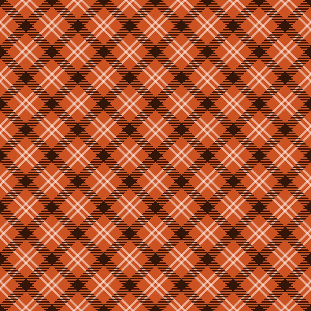 Fall Orange Plaid Pattern 17 Quilting Cotton Fabric