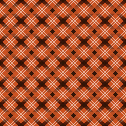 Fall Orange Plaid Pattern 17 Quilting Cotton Fabric