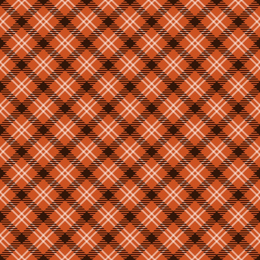 Fall Orange Plaid Pattern 17 Quilting Cotton Fabric