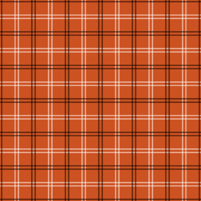 Fall Orange Plaid Pattern 2 Quilting Cotton Fabric