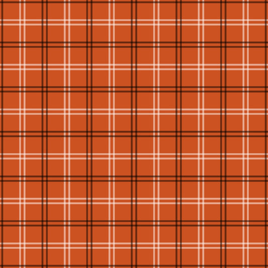 Fall Orange Plaid Pattern 2 Quilting Cotton Fabric