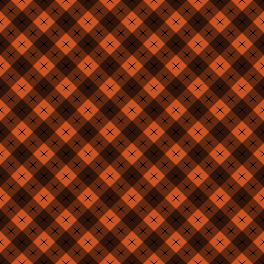 Fall Orange Plaid Pattern 6 Quilting Cotton Fabric