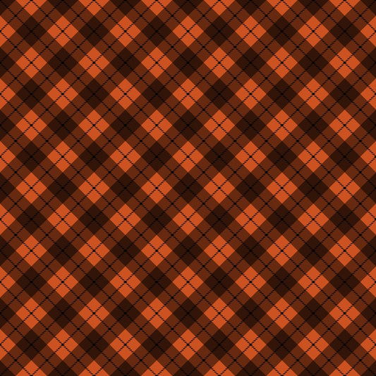 Fall Orange Plaid Pattern 6 Quilting Cotton Fabric