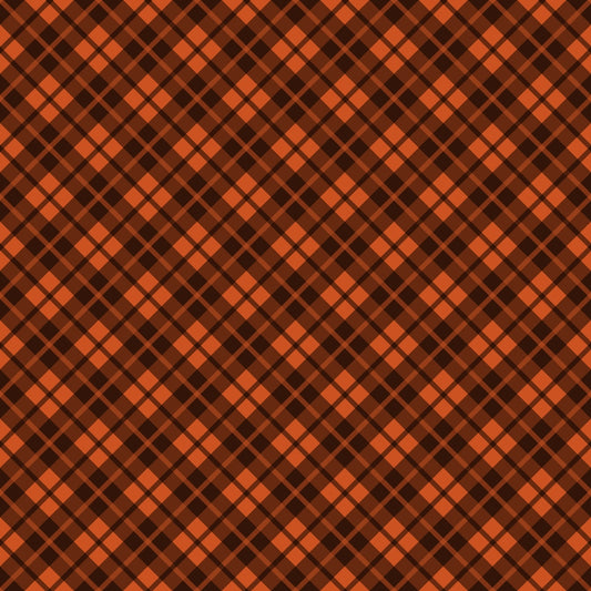 Fall Orange Plaid Pattern 8 Quilting Cotton Fabric