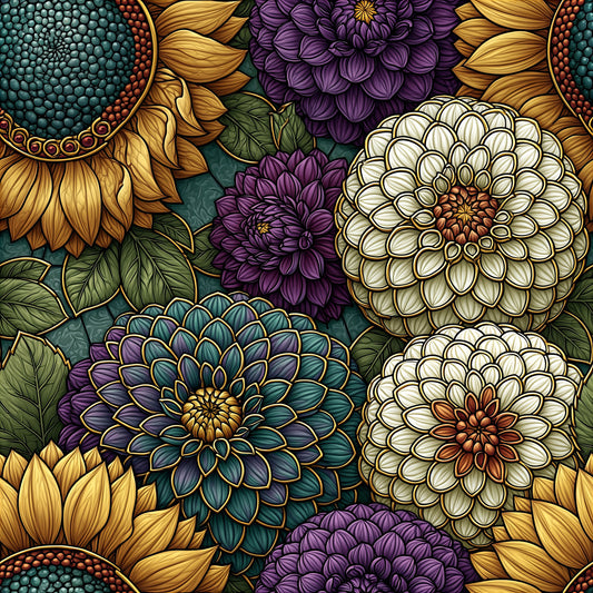 Fall Ornamental Florals Pattern 3 Quilting Cotton Fabric