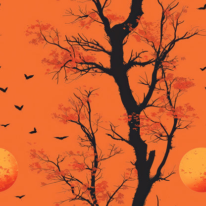 Fall Sunset Forest Pattern 10 Quilting Cotton Fabric