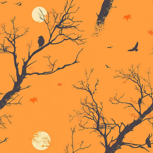 Fall Sunset Forest Pattern 11 Quilting Cotton Fabric