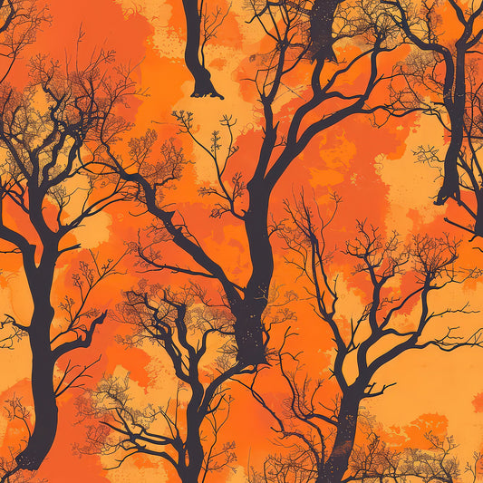 Fall Sunset Forest Pattern 2 Quilting Cotton Fabric