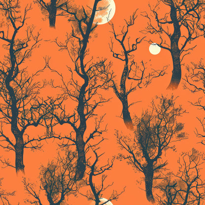 Fall Sunset Forest Pattern 3 Quilting Cotton Fabric