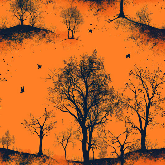 Fall Sunset Forest Pattern 6 Quilting Cotton Fabric