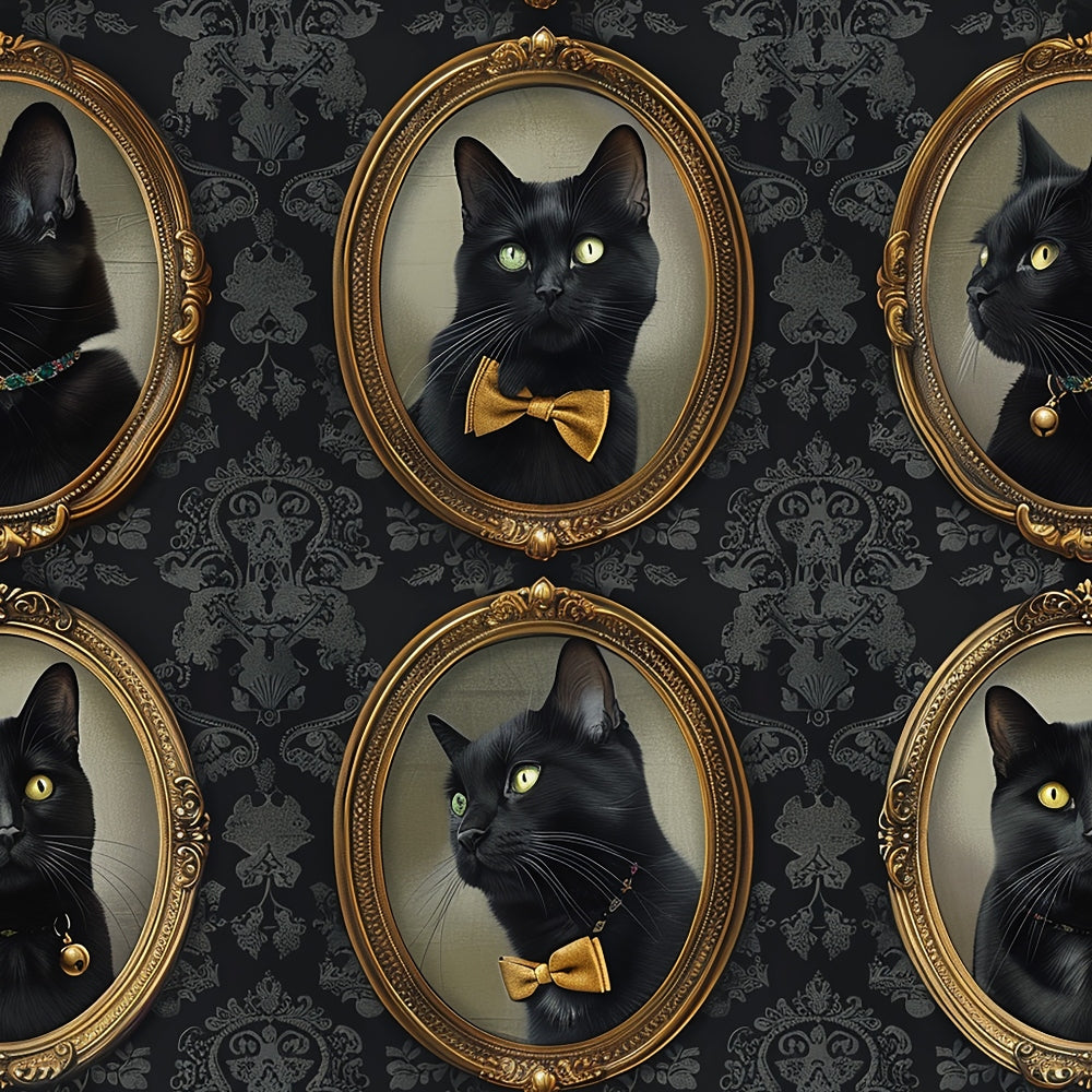 Fancy Feline Portraits Pattern 1 Quilting Cotton Fabric ...